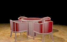 餐桌组合58家具3D模型
