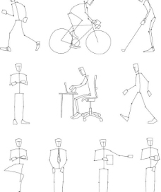 人物素描体育人物描绘了由简单的线条矢量素材