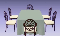 传统家具椅子3D模型A107