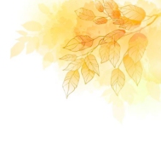 秋天景色金色的秋天树叶背景矢量素材1