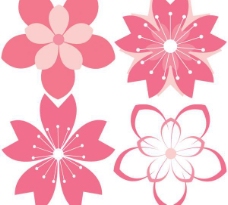 粉色11樱花矢量模式集