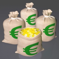 硬币袋 显示欧洲经济