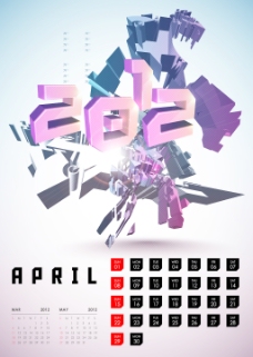2012—四月日历设计