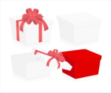情人礼品情人节礼品盒用丝带蝴蝶结矢量