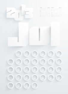 矢量2013日历设计-七月