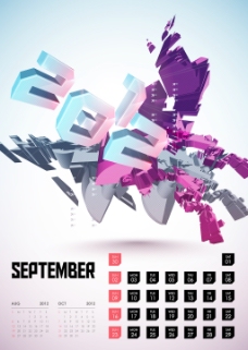 2012—九月日历设计