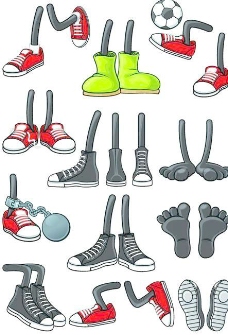 有趣的卡通鞋矢量图形