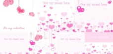 情人贺卡可爱的浪漫的情人节贺卡矢量素材的粉红色的心的爱