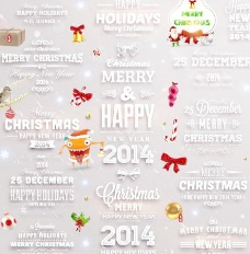 2014新年和圣诞节装饰矢量标签06