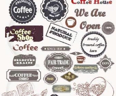 咖啡标签装饰矢量05