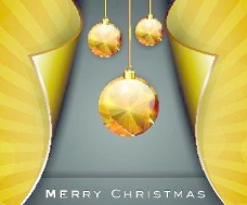 金色圣诞装饰品矢量背景