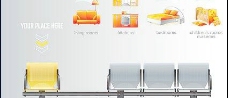长凳，椅子和家具图标矢量素材