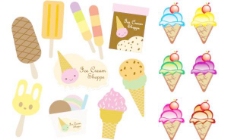 可爱的冰淇淋的矢量图形