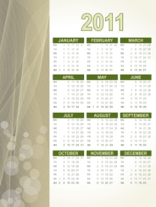 矢量日历的新年2011