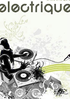 潮流素材DJ音乐元素与潮流花纹矢量素材