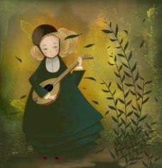 弹奏小提琴的小女孩图片