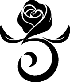 3号玫瑰花叶花店logo矢量