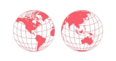 红色球地球剪纸矢量素材