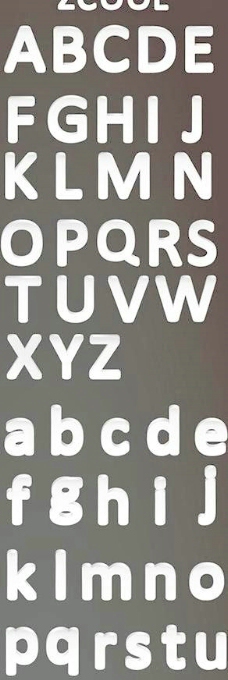 字母表中的字母和数字矢量素材三维
