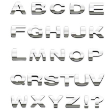 字母表中的字母矢量的金属质感