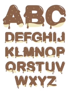 字母表中的字母矢量矢量素材的巧克力