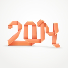 折纸2014字体设计矢量