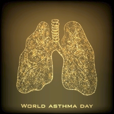 世界哮喘日肺背景矢量