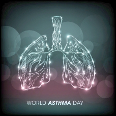 世界哮喘日肺形状向量