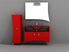 红色喜庆的卫生间家具