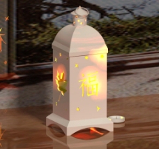 枫叶祝福小塔灯3D模型
