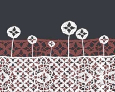 毛线编织花卉装饰底纹矢量图