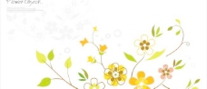 矢量鲜艳花朵线描背景素材