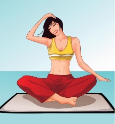 卡通瑜伽人物图片
