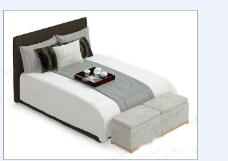 现代时尚的小床模型