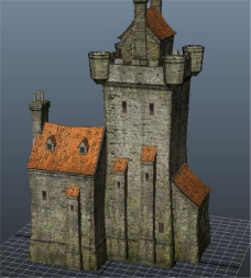 古代小窗房屋游戏模型素材