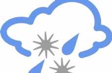 冻雨天气符号矢量图像