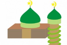 简单的清真寺的矢量图形 