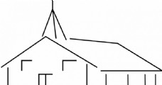 简单的矢量绘图的教堂 