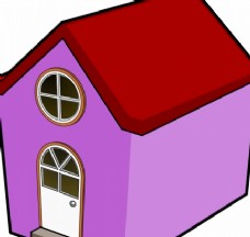 一个紫色的小房子矢量 
