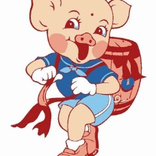 卡通文字肥猪logo图片