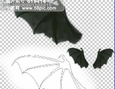恶魔/蝙蝠翅膀：无背景可直接使用