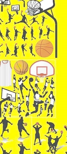 篮球运动人物剪影图片