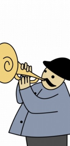 男人打短号矢量插画