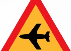 低空飞行的飞机的路标