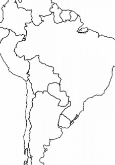 图像矢量化地图的南美国州