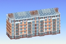 3D设计3D现代多层住宅区建筑模型设计