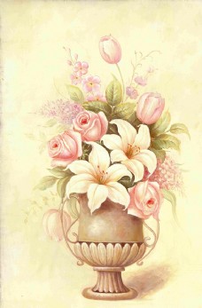 抽象花瓶花卉