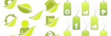 绿色环保图形和标签矢量图