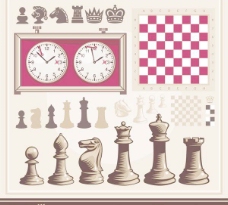 矢量欧式国际象棋模板素材