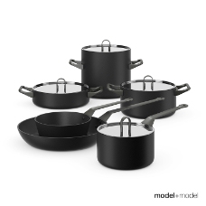 黑色锅具模型